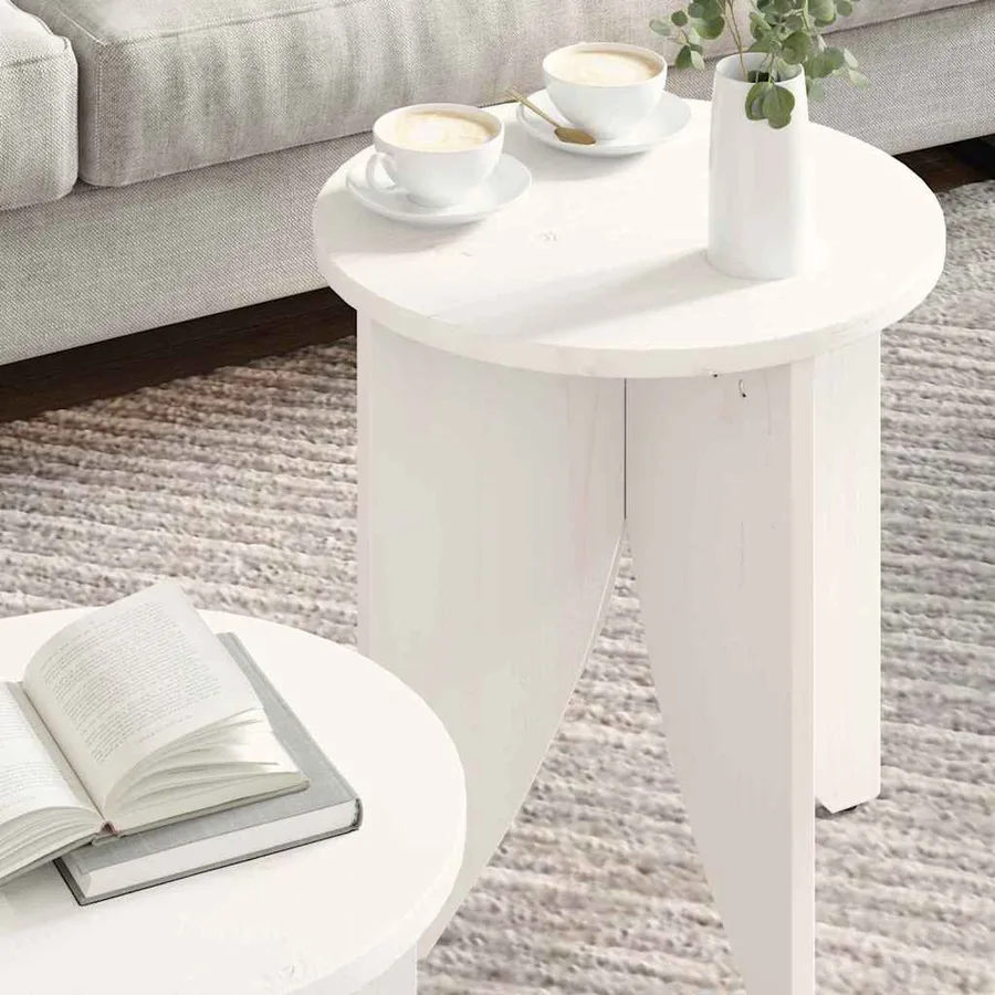Table basse 2 pcs Blanc - 4