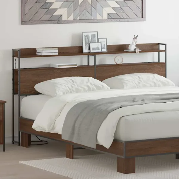 Tête de lit de rangement Chêne marron Bois d'ingénierie
