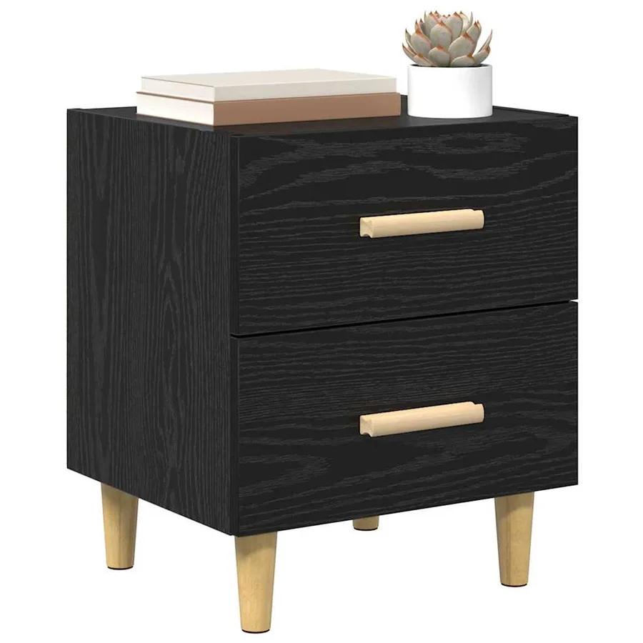 Armoire de lit avec tiroir 2 pcs Chêne noir 40 x 35 x 47.5cm - 3
