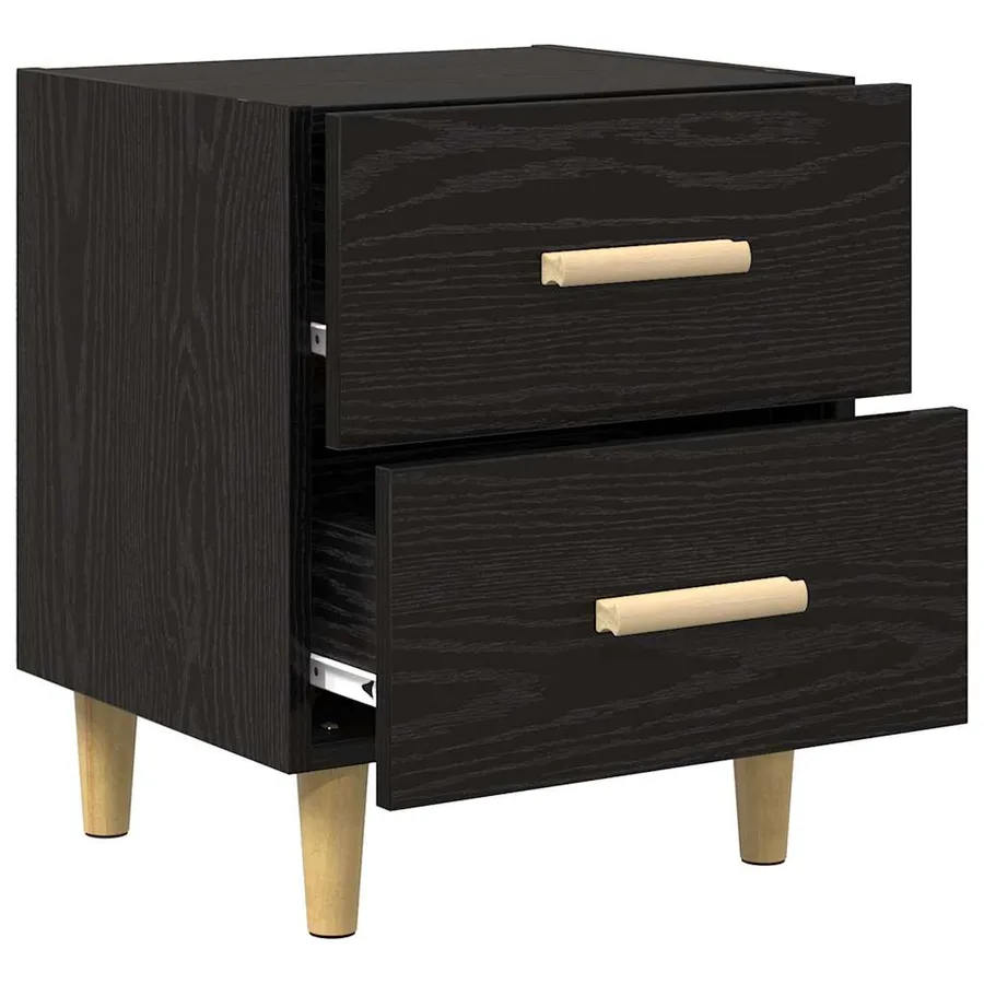 Armoire de lit avec tiroir 2 pcs Chêne noir 40 x 35 x 47.5cm - 5