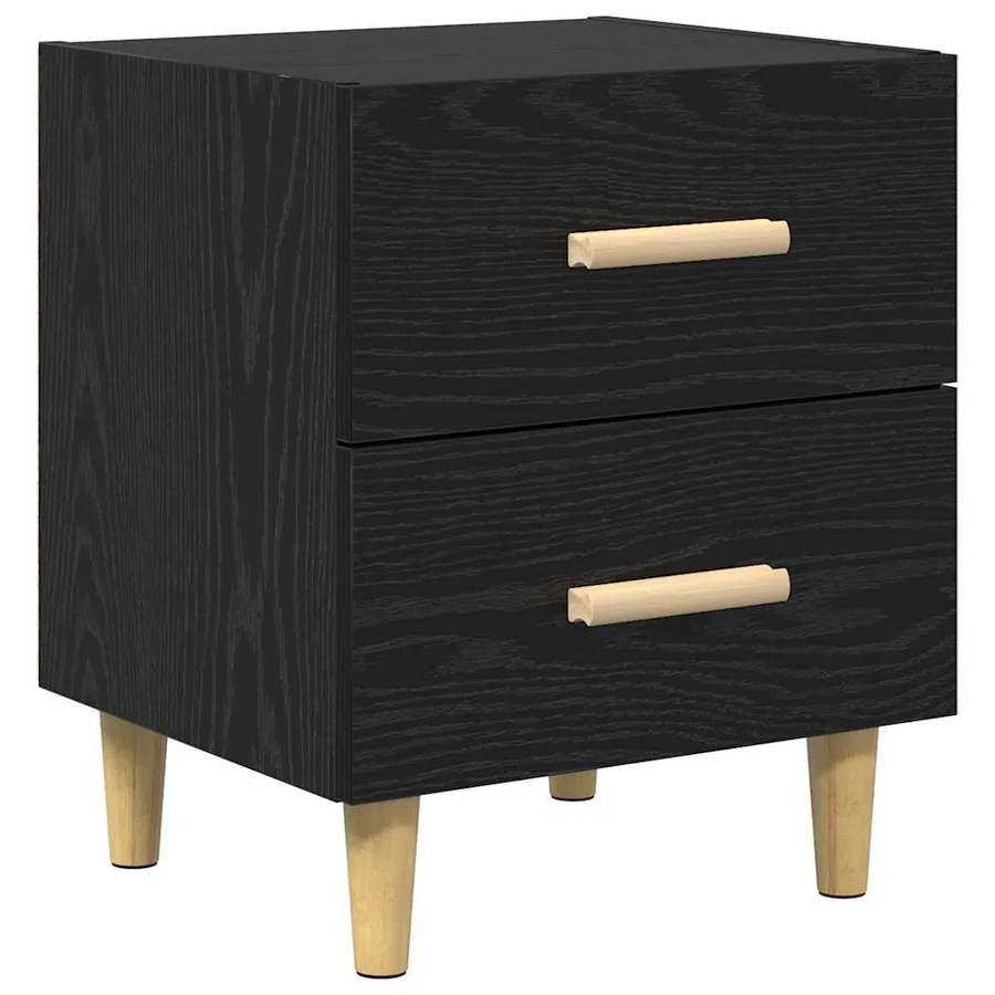 Armoire de lit avec tiroir 2 pcs Chêne noir 40 x 35 x 47.5cm - 6