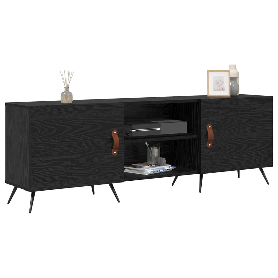 Meuble TV Chêne noir 150 x 30 x 50 cm Bois d'ingénierie - 3