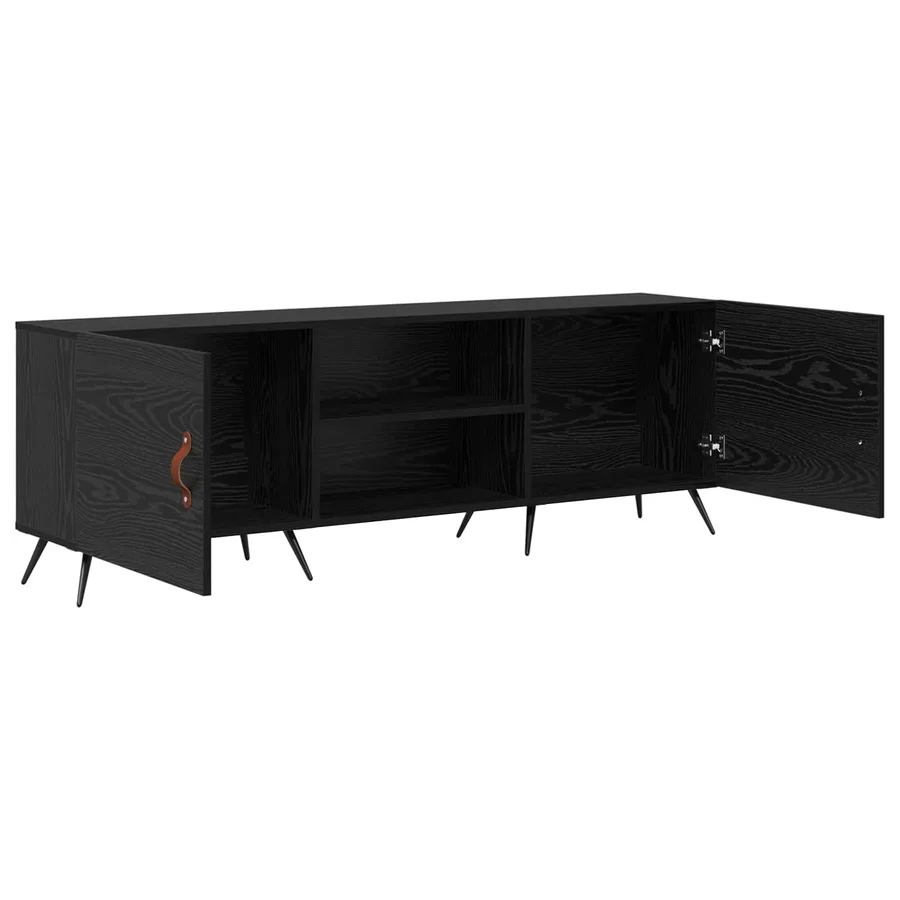 Meuble TV Chêne noir 150 x 30 x 50 cm Bois d'ingénierie - 5