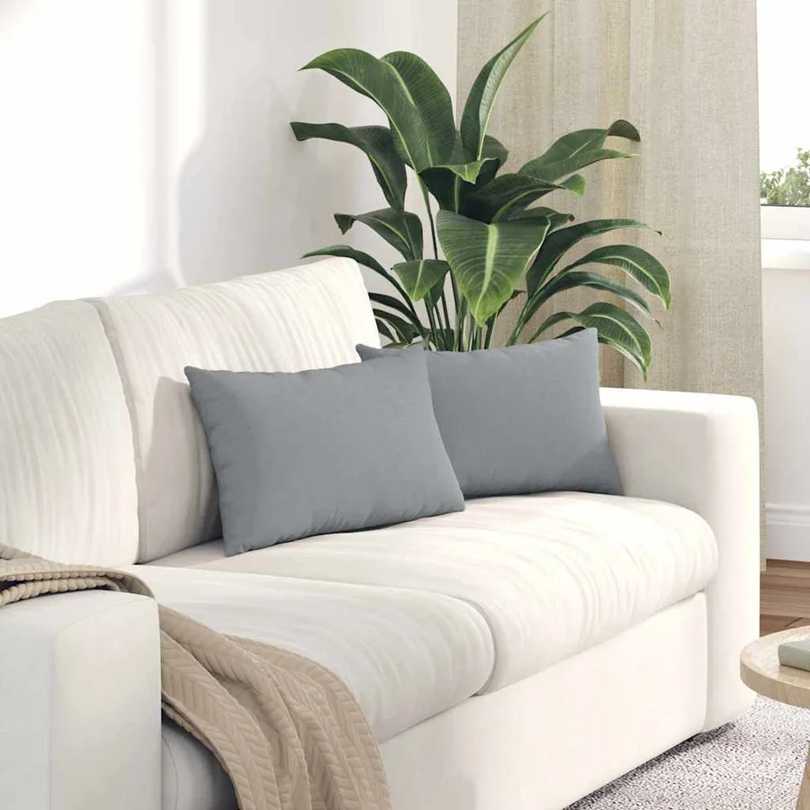 Coussins de canapé 2 pcs Gris clair 50 x 30 cm tissu