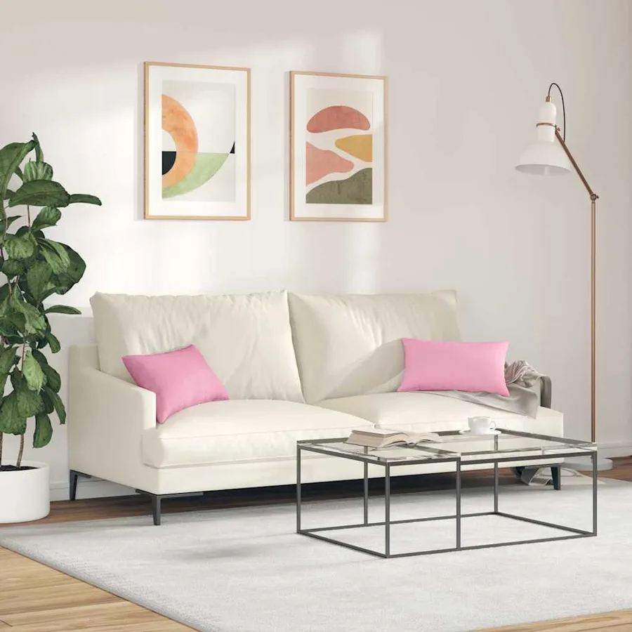 Coussins de canapé 2 pcs Rose 50 x 30 cm tissu - 4
