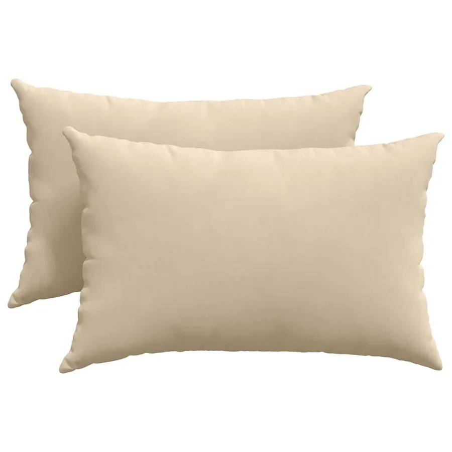 Coussins de canapé 2 pcs Crème 60 x 40 cm tissu - 2
