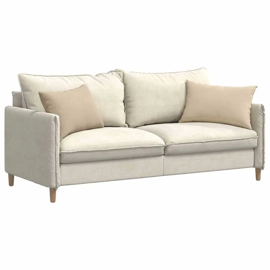 Coussins de canapé 2 pcs Crème 60 x 40 cm tissu - 3