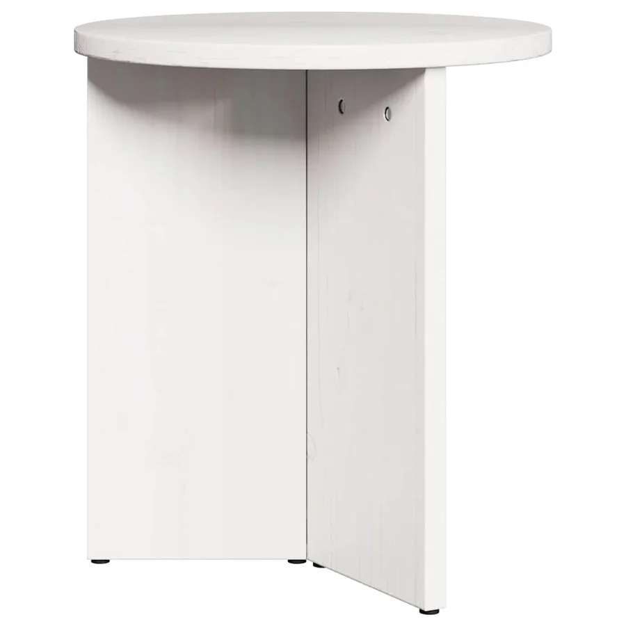 Table basse 2 pcs Blanc Bois de pin massif - 5
