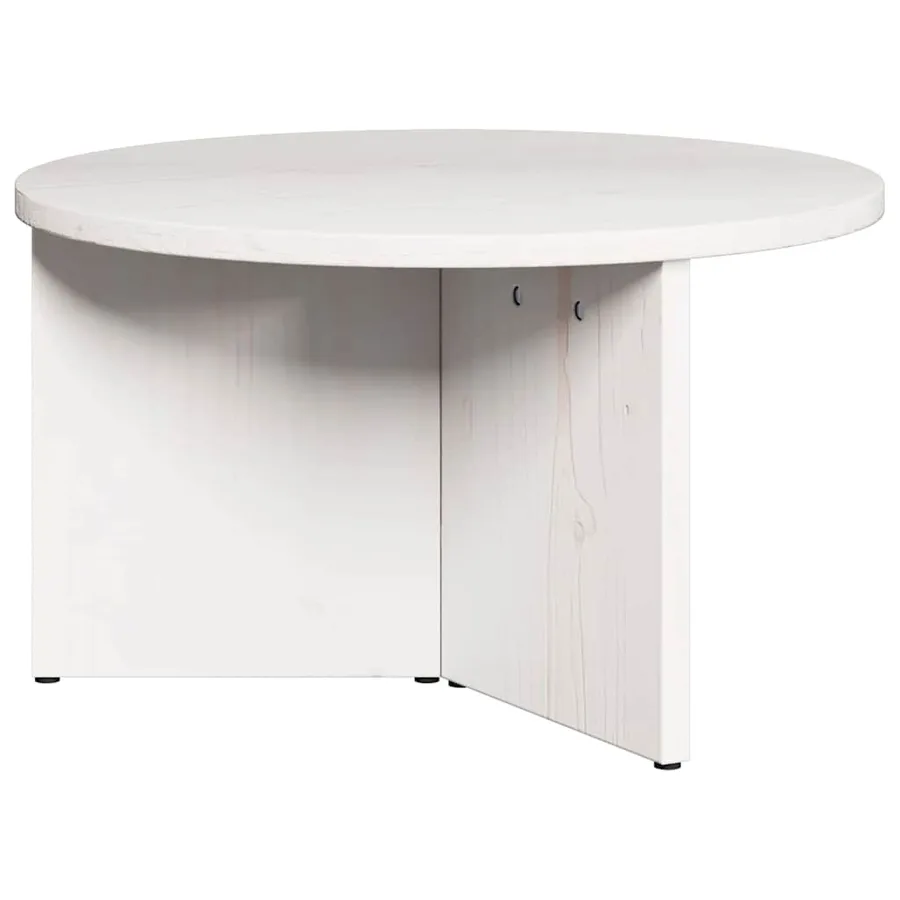 Table basse 2 pcs Blanc Bois de pin massif - 6