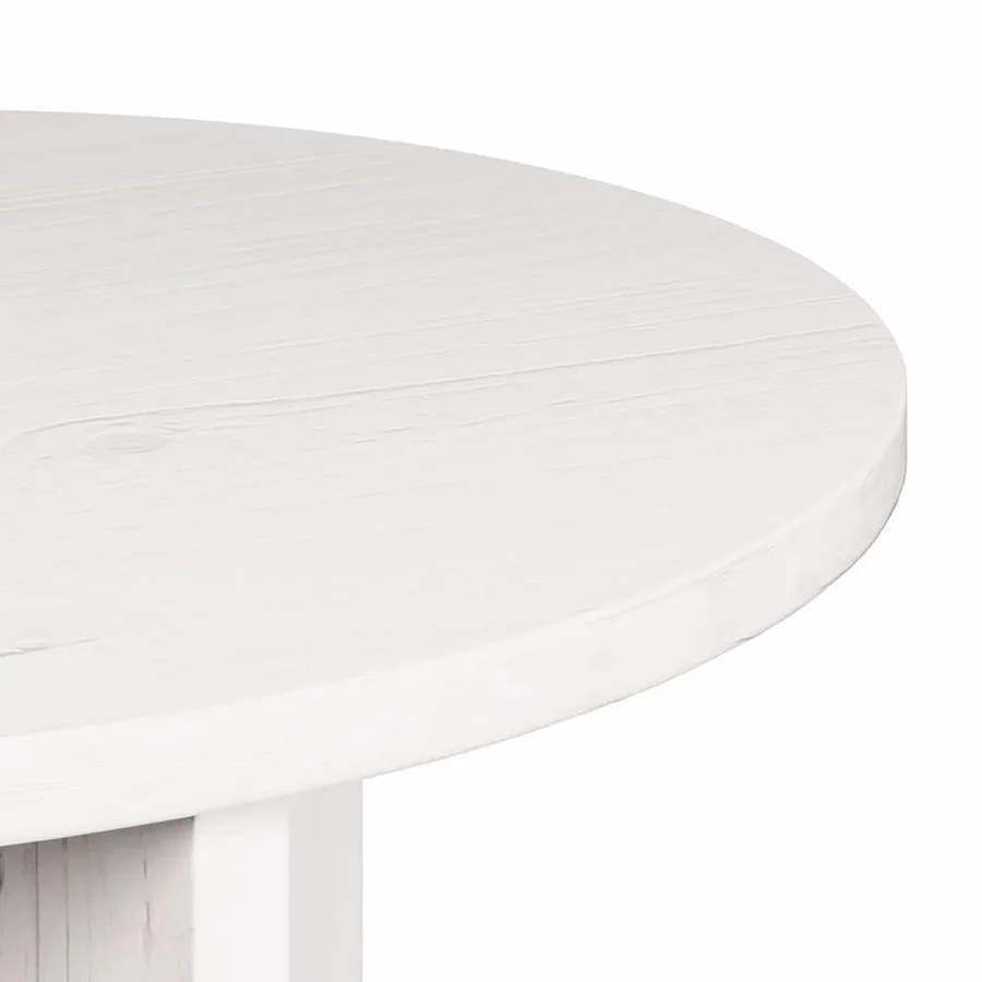 Table basse 2 pcs Blanc Bois de pin massif - 7