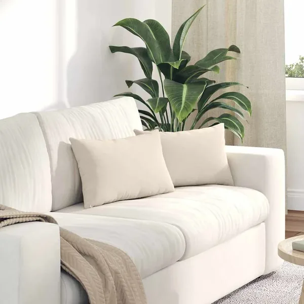 Coussins de canapé 2 pcs Beige 50 x 30 cm tissu