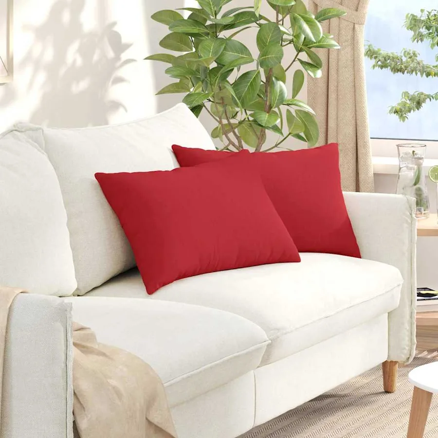 Coussins de canapé 2 pcs Rouge 60 x 40 cm tissu
