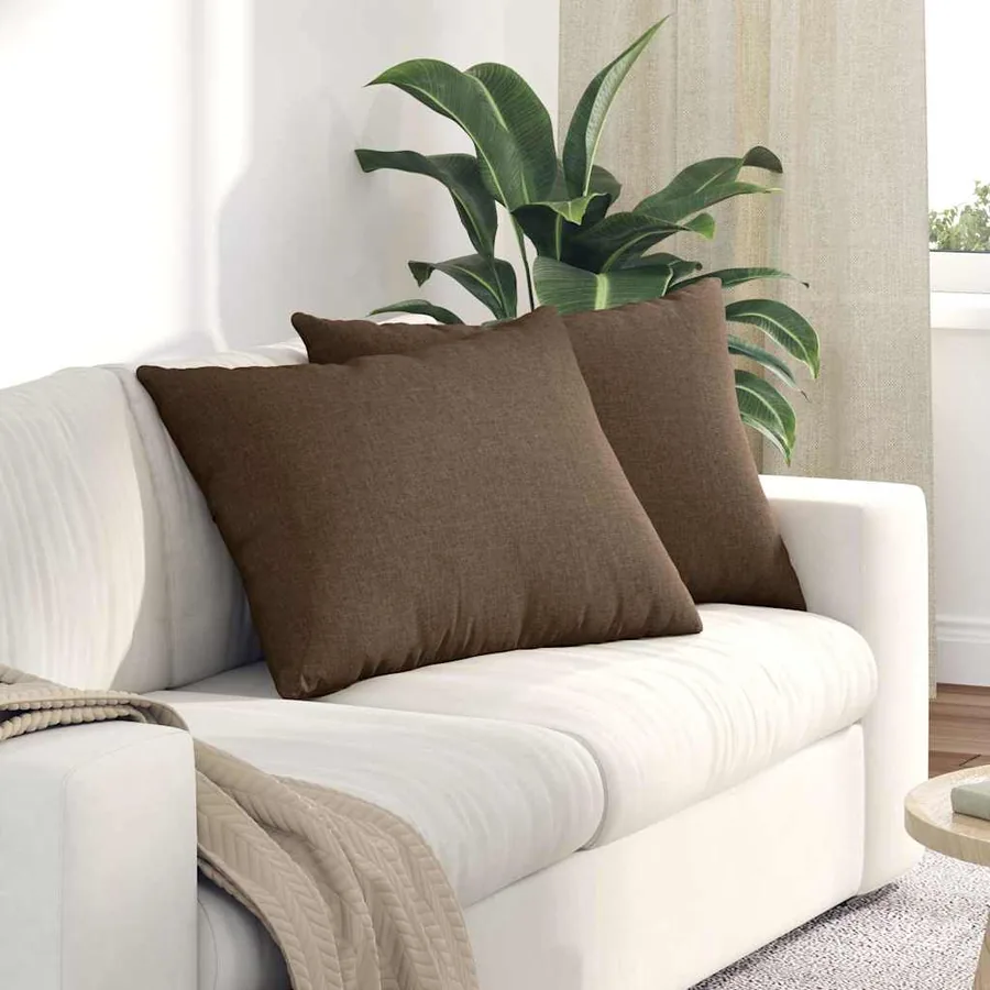 Coussins de canapé 2 pcs Marron 70 x 50 cm tissu