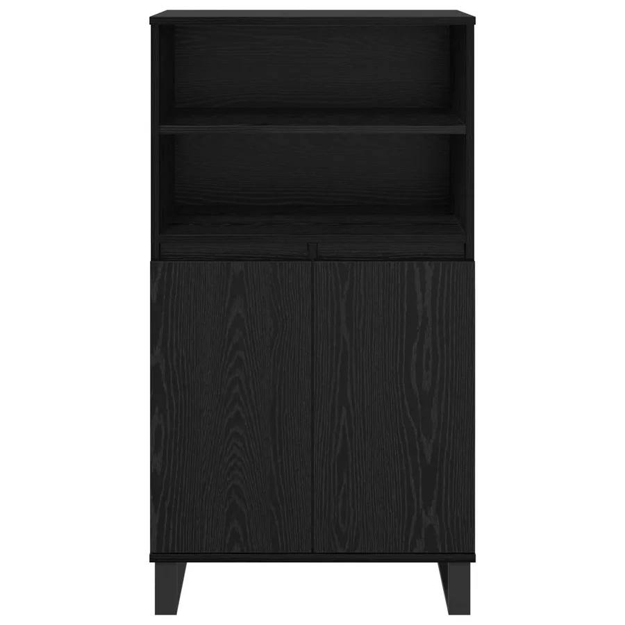 Haut Armoire Noir 60 x 36 x 110 cm Bois d'ingénierie - 6