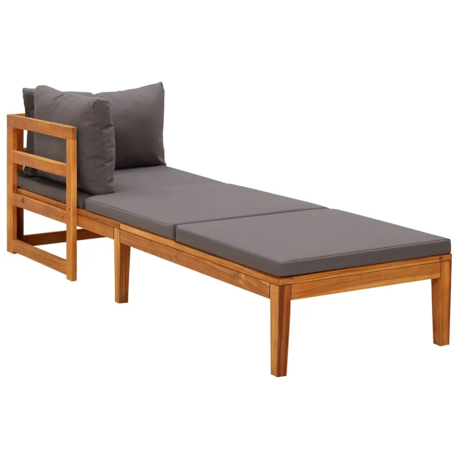 Salon de jardin 3 pcs avec coussins gris foncé Bois d'acacia - 6
