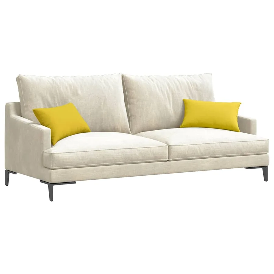 Coussins de canapé 2 pcs Jaune clair 50 x 30 cm tissu - 3