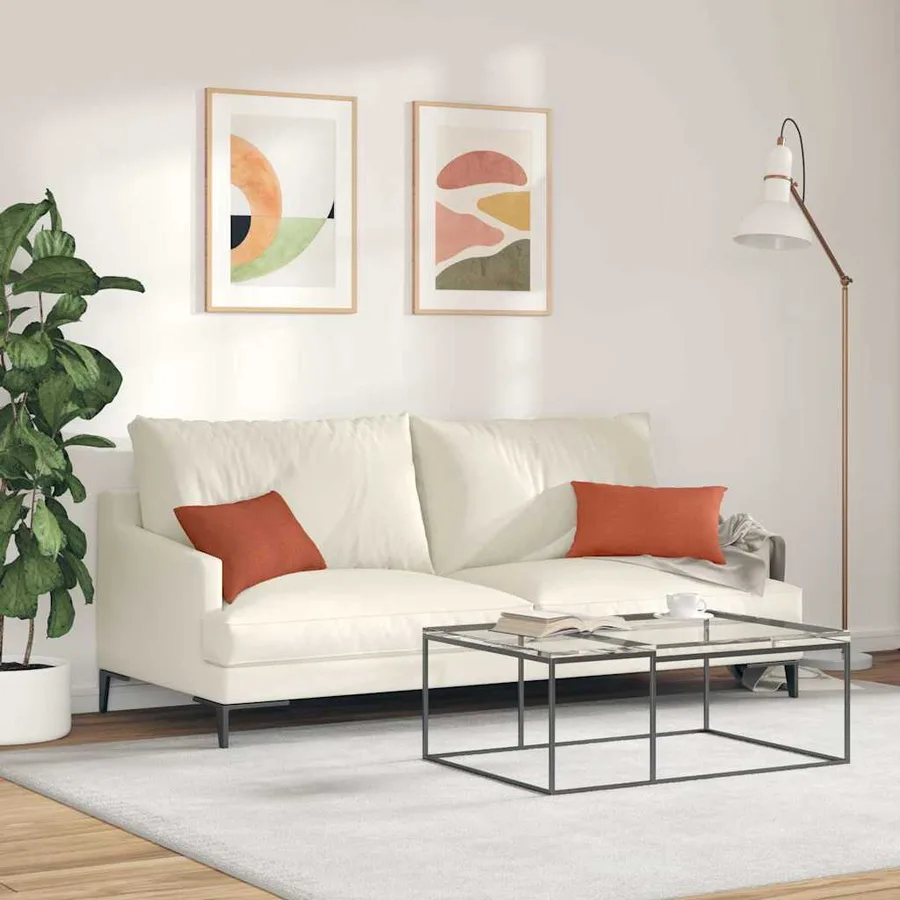 Coussins de canapé 2 pcs Rouge orange 50 x 30 cm - 4
