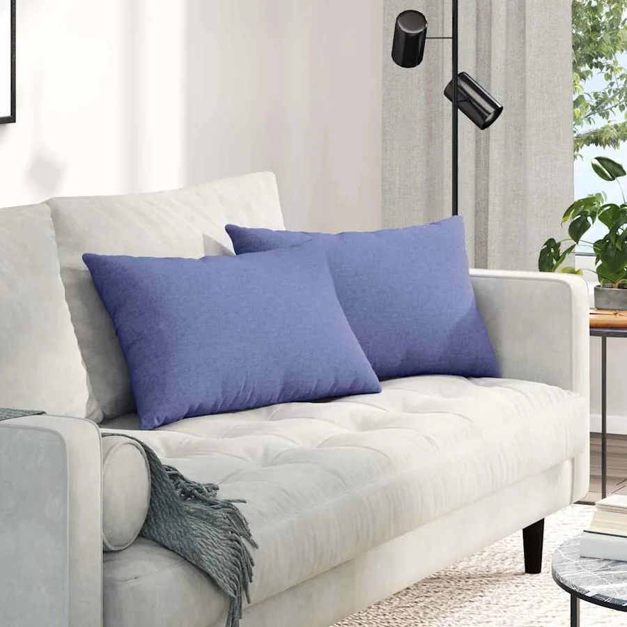 Coussins de canapé 2 pcs Bleu denim 60 x 40 cm tissu
