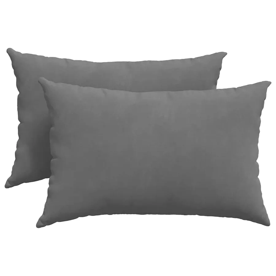 Coussins de canapé 2 pcs Gris foncé 60 x 40 cm tissu - 2