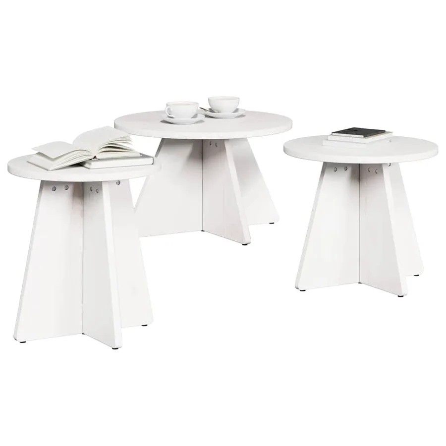 Table basse 3 pcs Blanc - 3