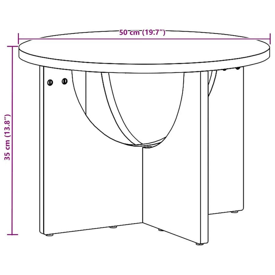 Table basse Blanc 50 x 50 x 35 cm Bois massif en pin - 13