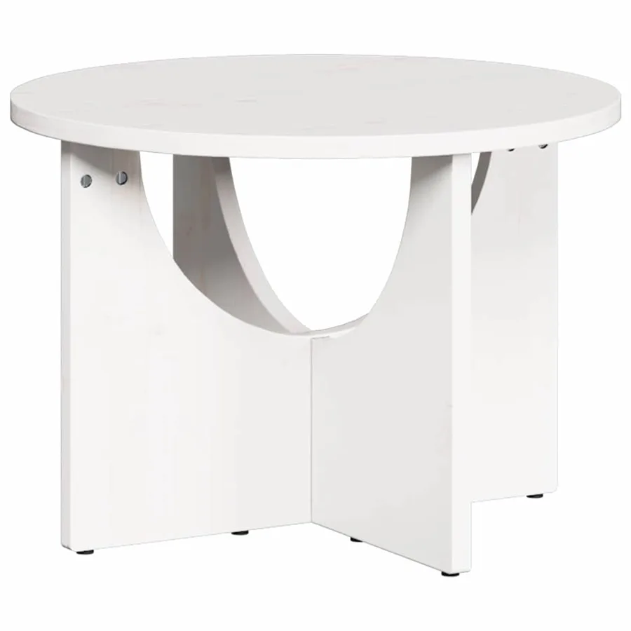 Table basse Blanc 50 x 50 x 35 cm Bois massif en pin - 2