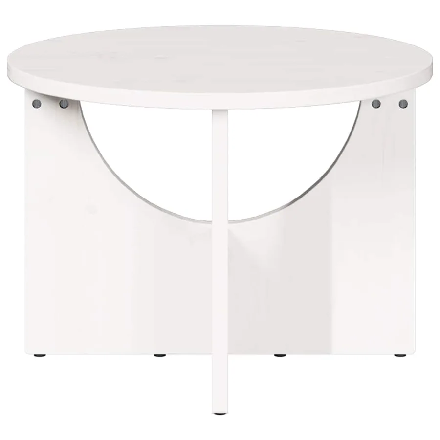 Table basse Blanc 50 x 50 x 35 cm Bois massif en pin - 6