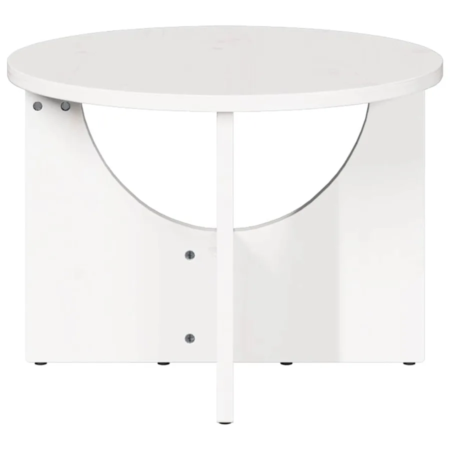 Table basse Blanc 50 x 50 x 35 cm Bois massif en pin - 7