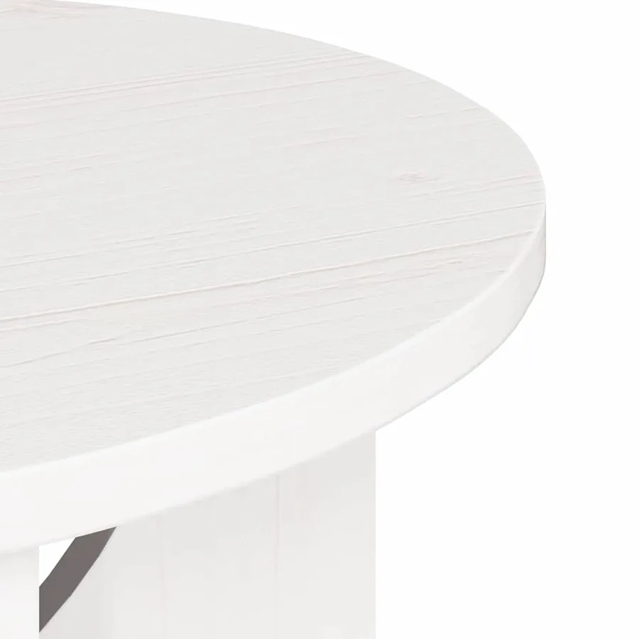 Table basse Blanc 50 x 50 x 35 cm Bois massif en pin - 8