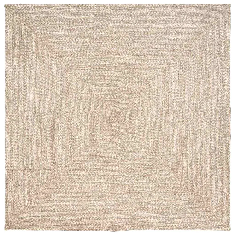 Tapis de surface Naturel et Blanc 300 x 300 cm Jute