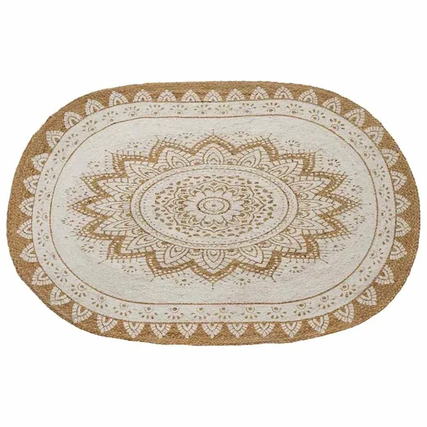 Tapis de surface Naturel avec impression blanche 100 x 152 cm