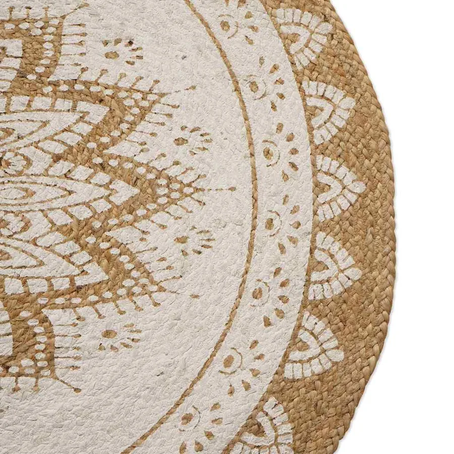 Tapis de surface Naturel avec impression blanche 100 x 152 cm - 4