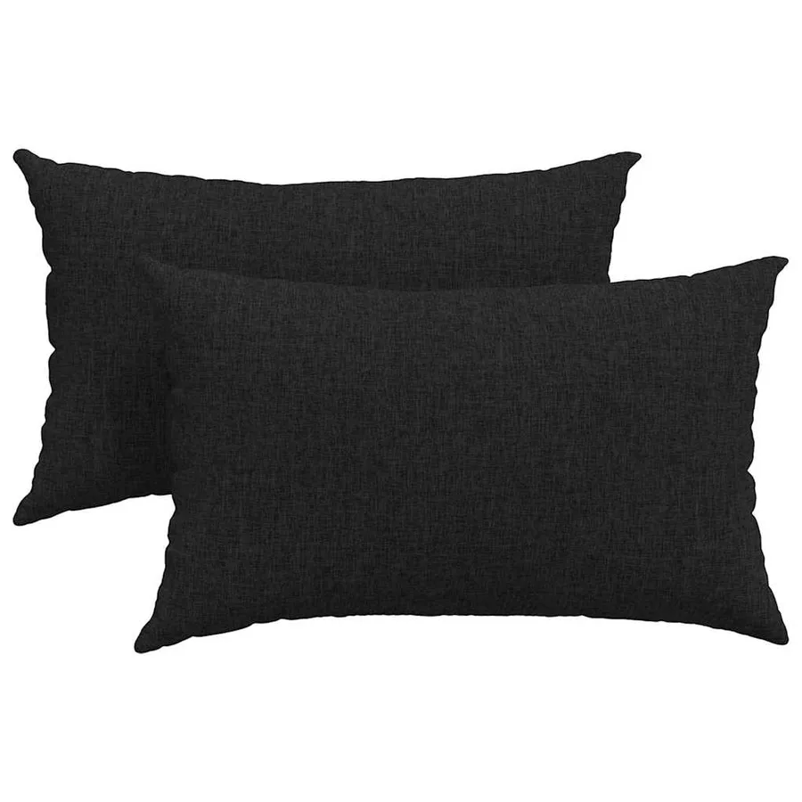 Coussins de canapé 2 pcs Noir 50 x 30 cm tissu - 2
