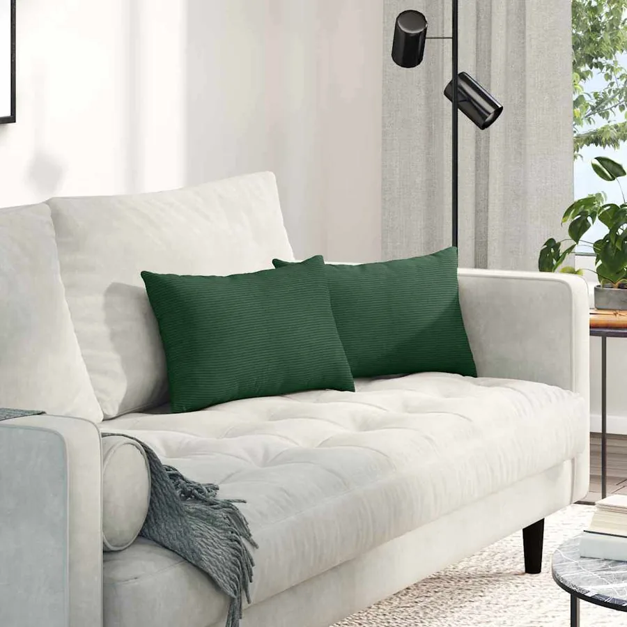 Coussins de canapé 2 pcs Vert foncé 50 x 30 cm