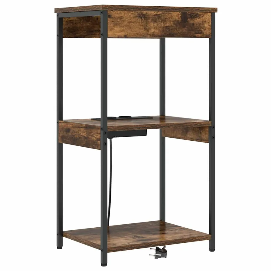 Cabinet de chevet Chêne fumé 41 x 31 x 76 cm Bois d'ingénierie - 2