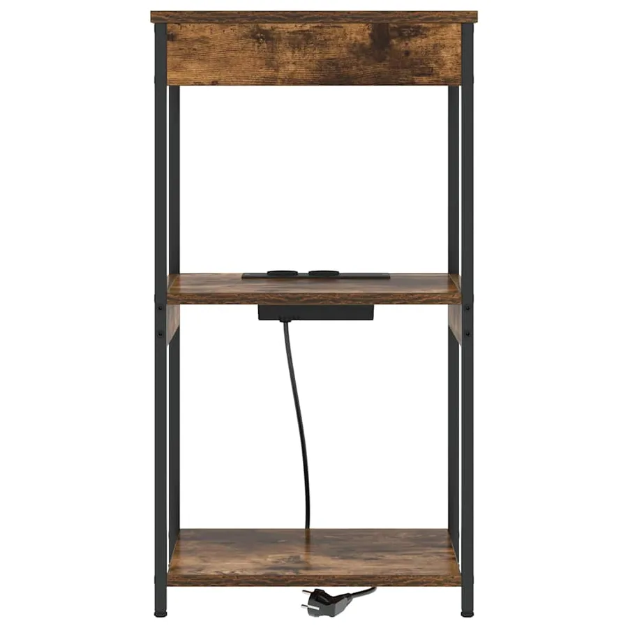 Cabinet de chevet Chêne fumé 41 x 31 x 76 cm Bois d'ingénierie - 5