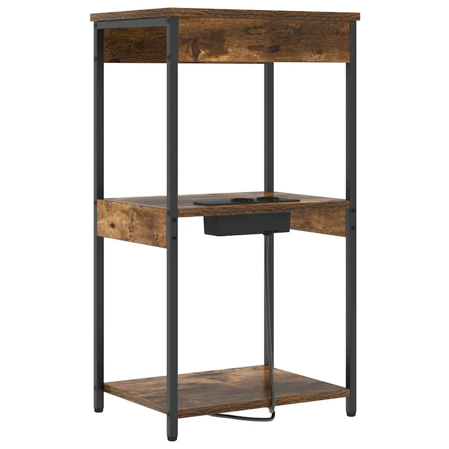 Cabinet de chevet Chêne fumé 41 x 31 x 76 cm Bois d'ingénierie - 7