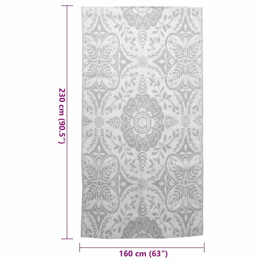 Tapis d'extérieur ARAKIL Gris clair 160x230 cm PP - 7