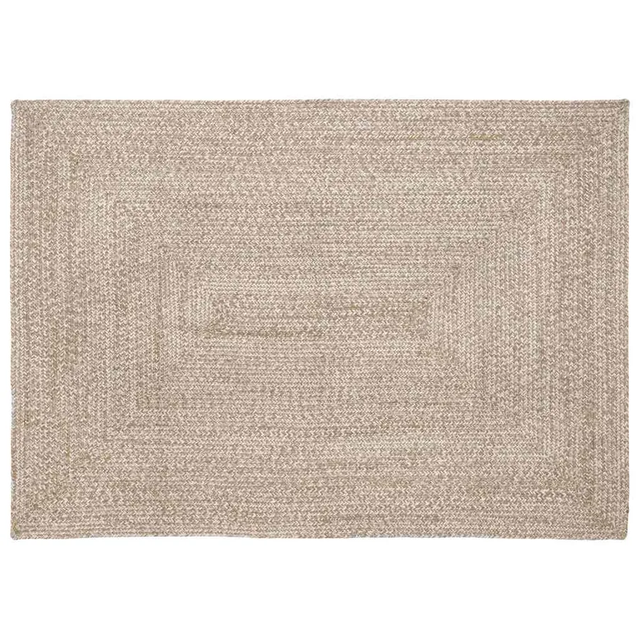 Tapis de surface Naturel et Blanc 120 x 170 cm Jute