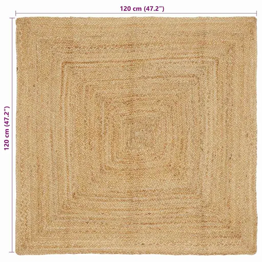 Tapis de surface Naturel 120 x 120 cm Jute - 8