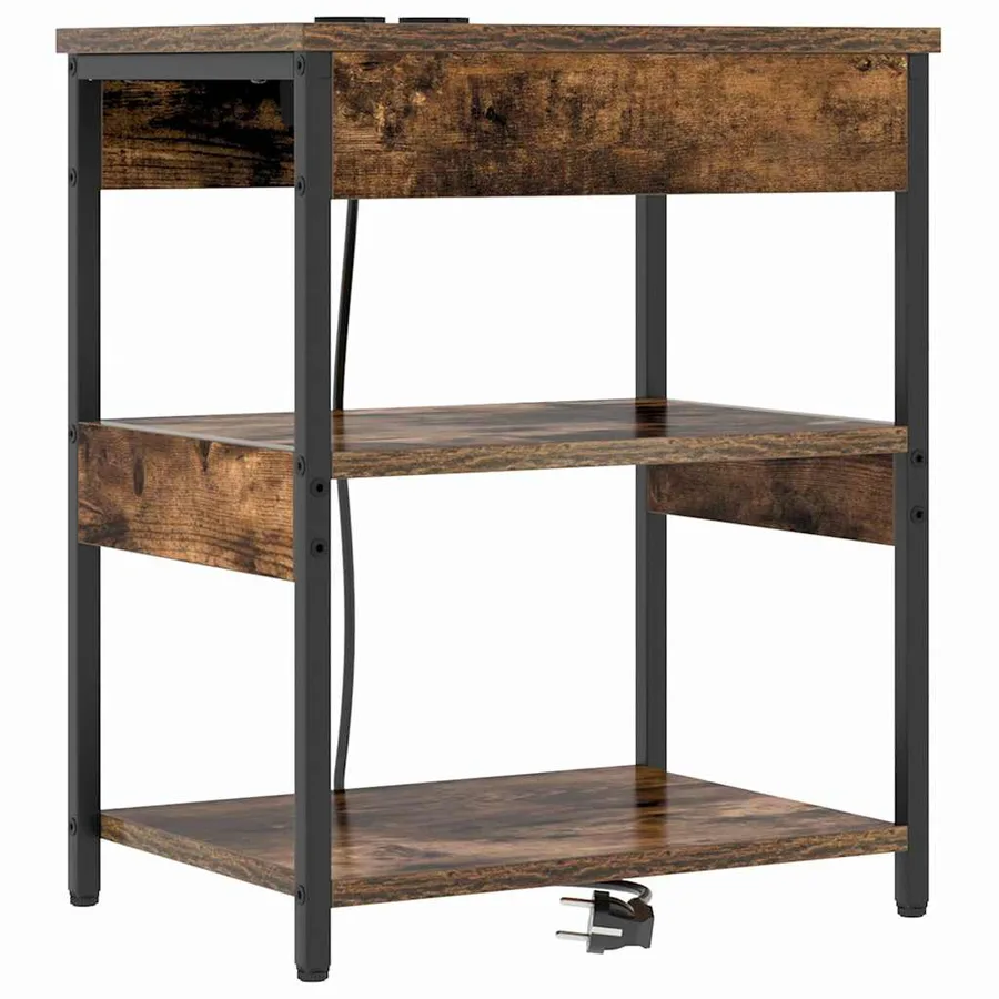 Cabinet de chevet Chêne fumé 41 x 31 x 51 cm Bois d'ingénierie - 2
