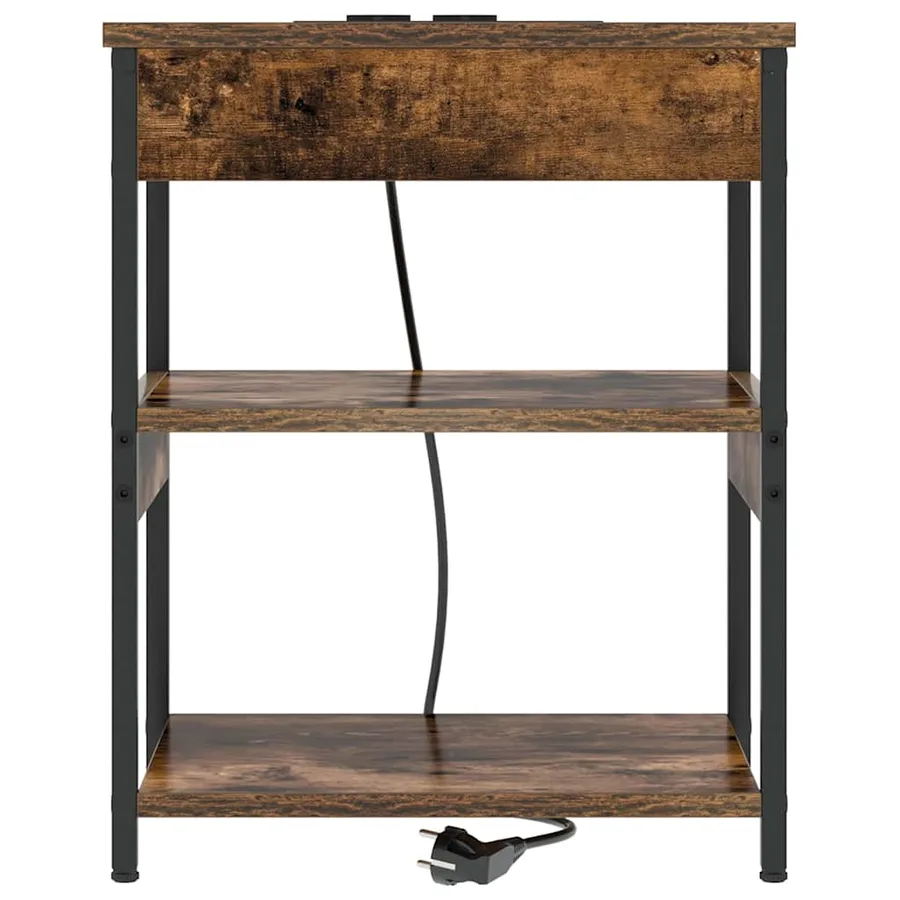 Cabinet de chevet Chêne fumé 41 x 31 x 51 cm Bois d'ingénierie - 5