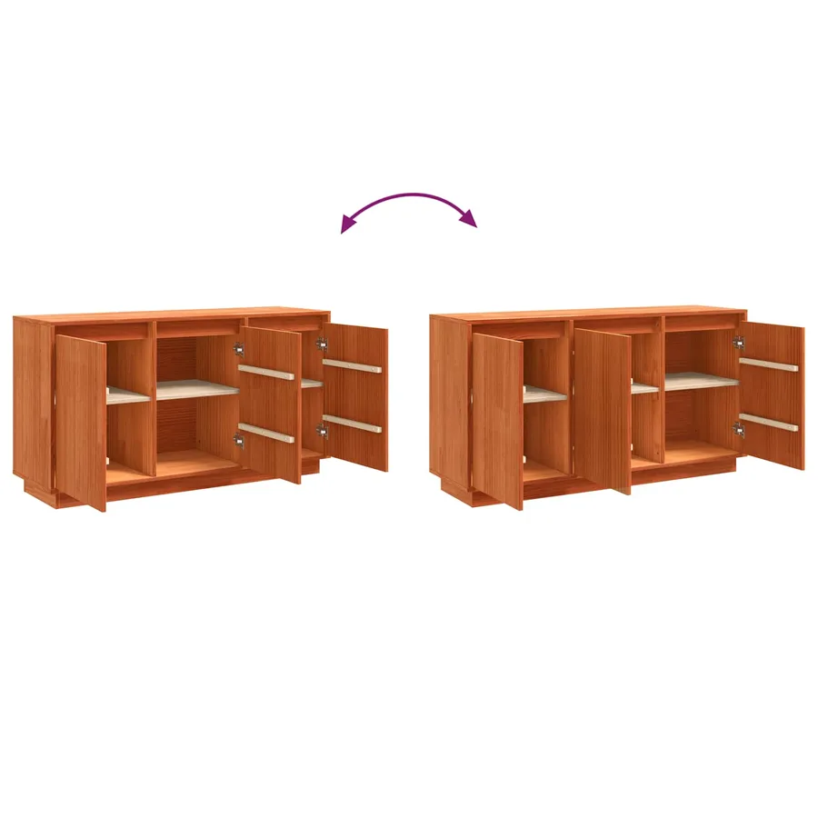 Buffet Chêne brun 111 x 34 x 60 cm Pin massif - 11