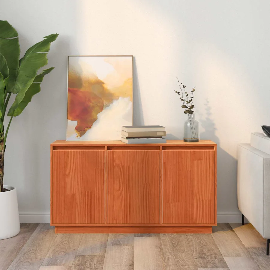 Buffet Chêne brun 111 x 34 x 60 cm Pin massif - 4