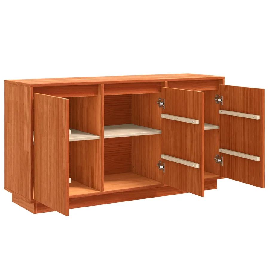 Buffet Chêne brun 111 x 34 x 60 cm Pin massif - 5