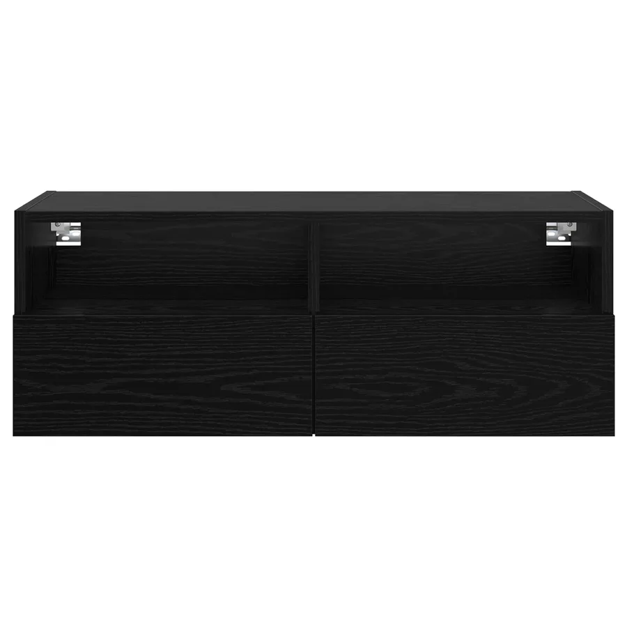 Meuble TV mural Chêne noir 80 x 30 x 30 cm Bois d'ingénierie - 6