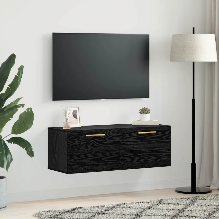 Meuble mural Chêne noir 100 x 36.5 x 35 cm Bois d'ingénierie - 4
