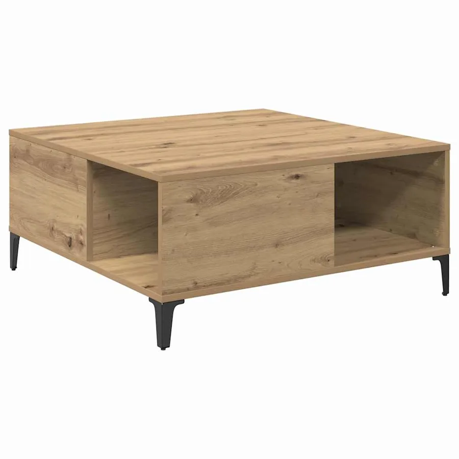 Table basse Chêne artisanal 80 x 80 x 36,5 cm Bois d'ingénierie - 2