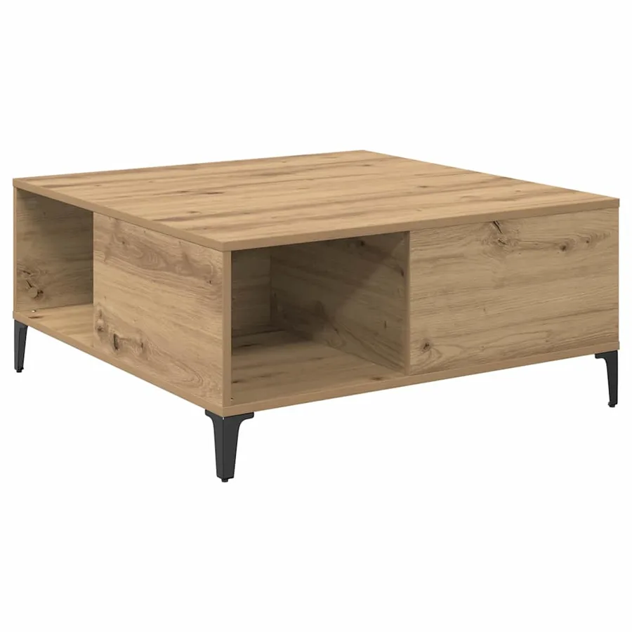 Table basse Chêne artisanal 80 x 80 x 36,5 cm Bois d'ingénierie - 7