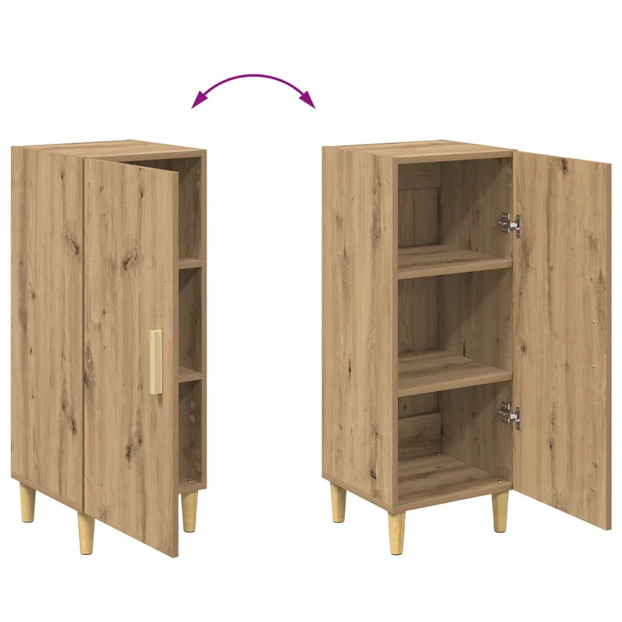 Buffet Chêne artisanal 34,5 x 34 x 90 cm Bois d'ingénierie - 12